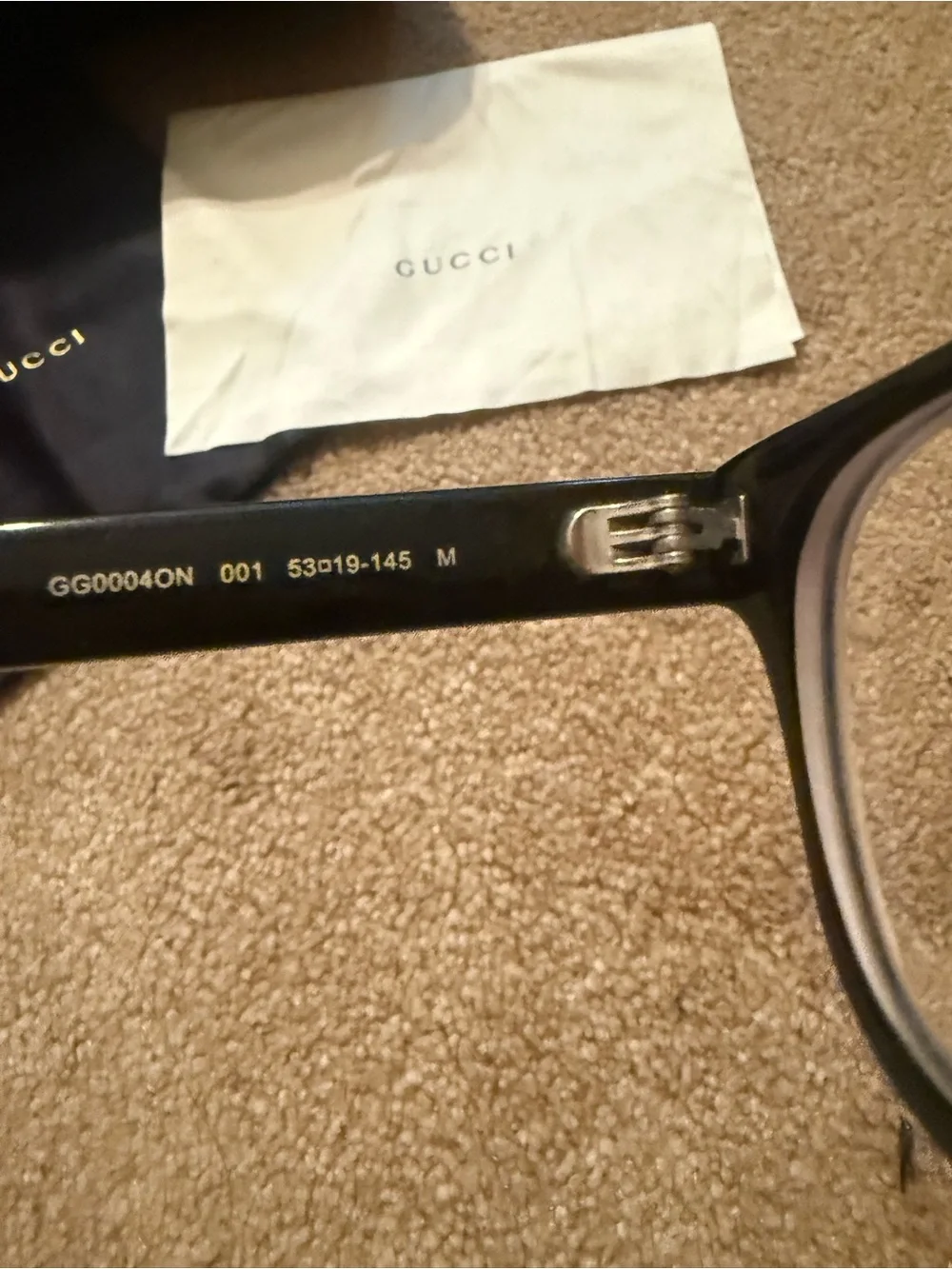 Gucci Black Acetate Men's Eyeglasses - Classic Designer Frame